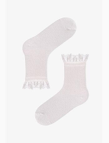 Chaussettes mi-mollet marsmelov little lady en coton, dentelle, lot de 2, fille penti