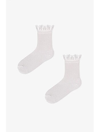 Chaussettes mi-mollet marsmelov little lady en coton, dentelle, lot de 2, fille penti