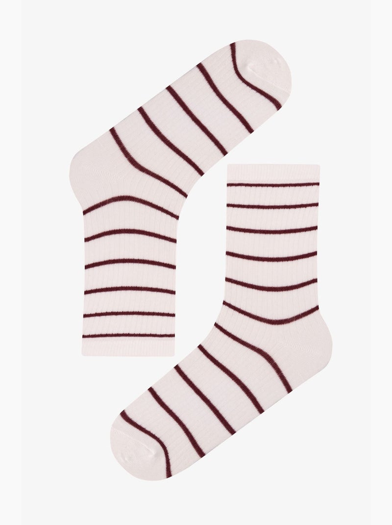 Chaussettes mi-mollet paire étoile lune penti Blanc cassé - Kiabi