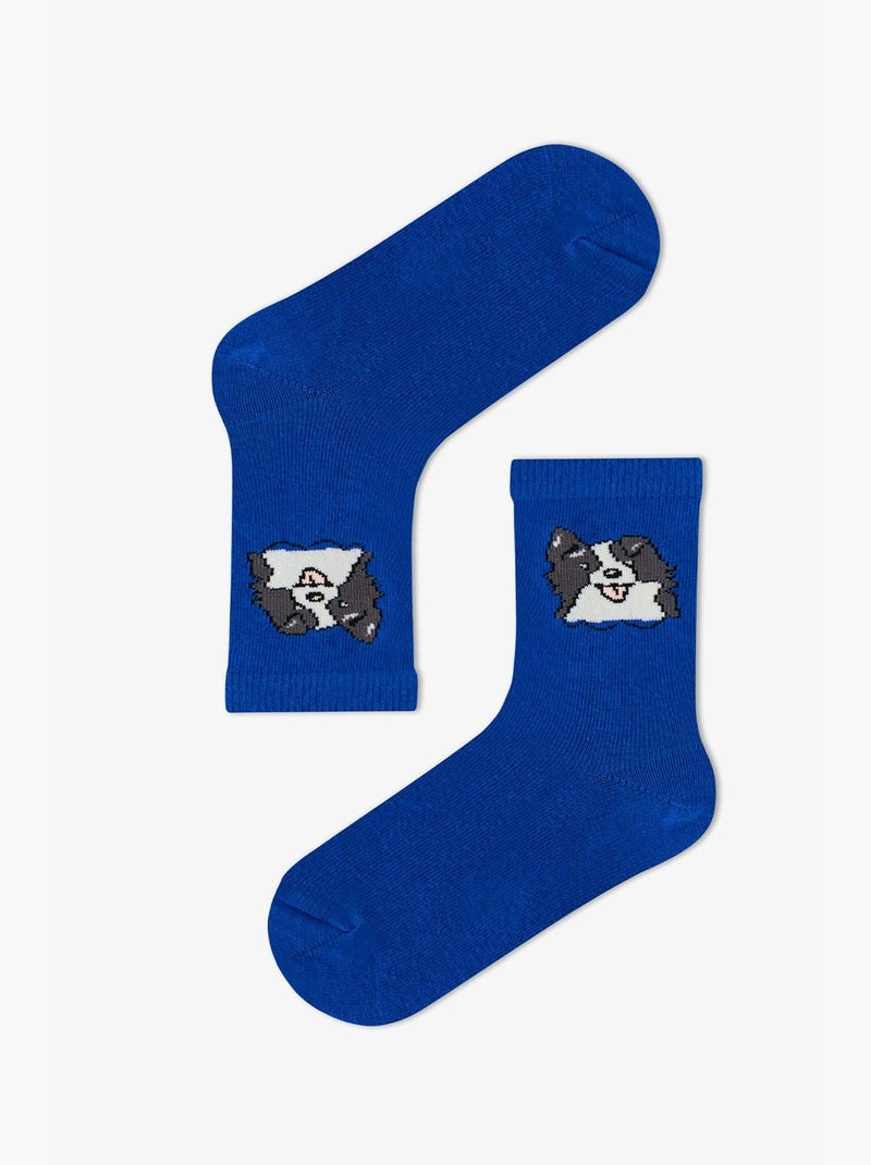 Chaussettes mi-mollet paire garçon the paw club penti Bleu marine - Kiabi