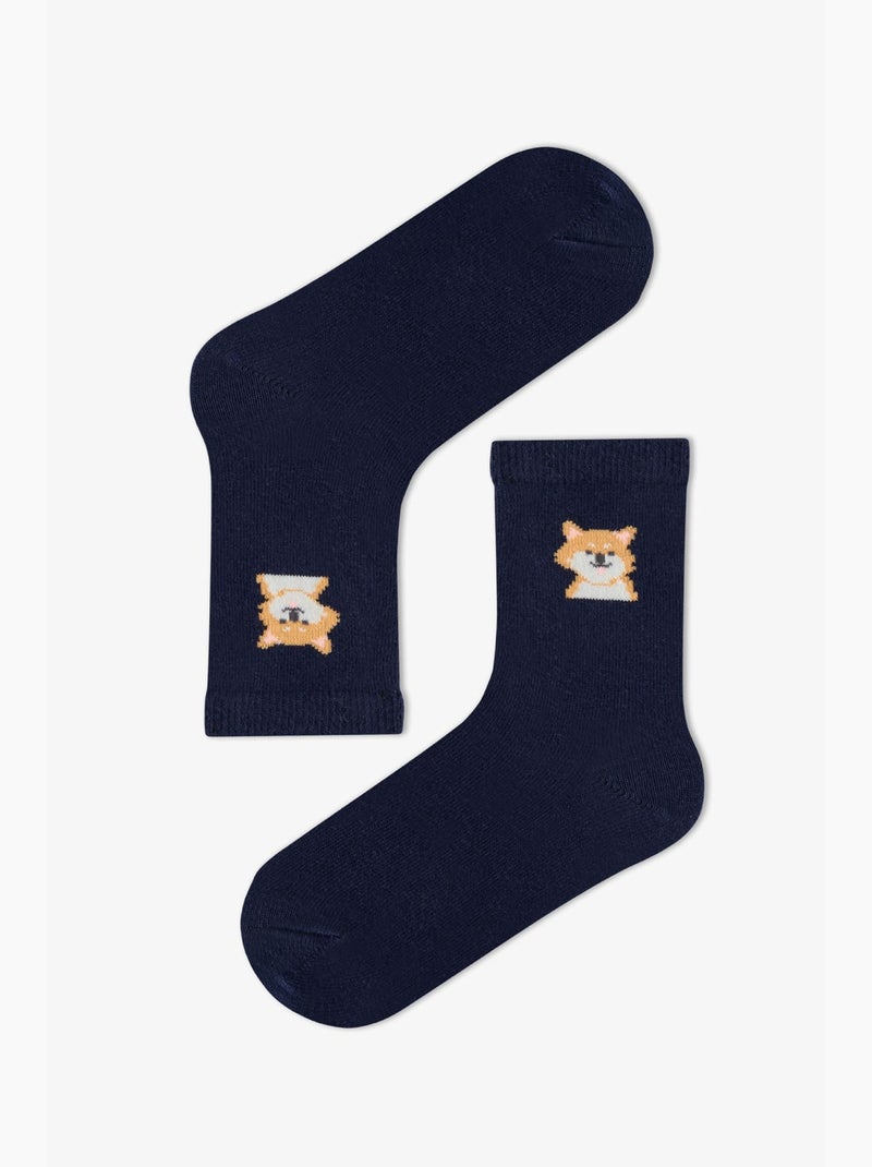 Chaussettes mi-mollet paire garçon the paw club penti Bleu marine - Kiabi
