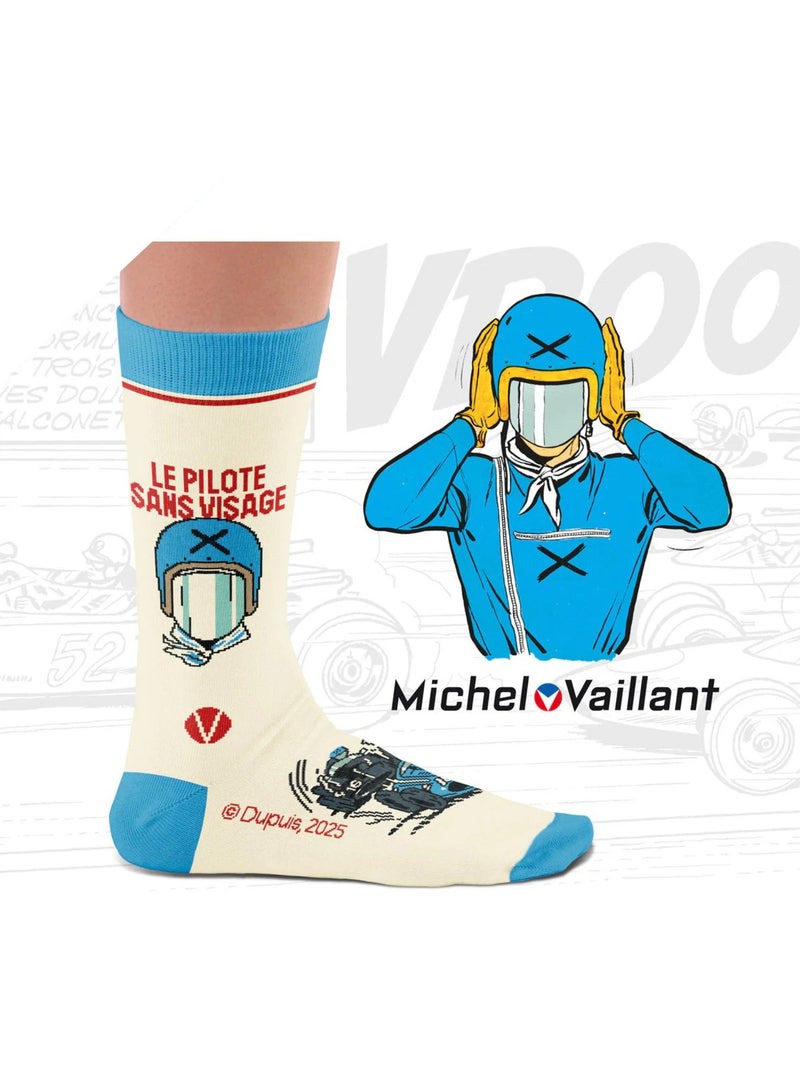 Chaussettes Michel Vaillant, Le Pilote Sans Visage Blanc - Kiabi