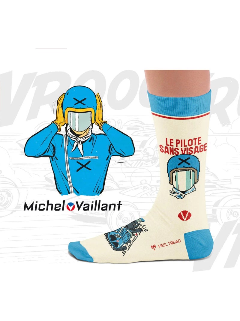 Chaussettes Michel Vaillant, Le Pilote Sans Visage Blanc - Kiabi
