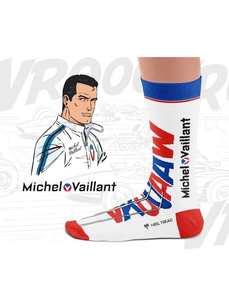 Chaussettes Michel Vaillant, Vrooom Blanc - Kiabi