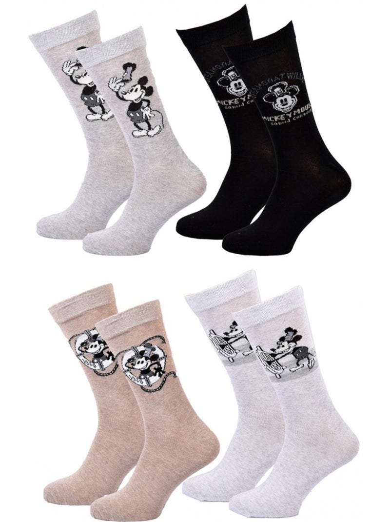 Chaussettes Mickey - Pack de 4 Multicolore - Kiabi