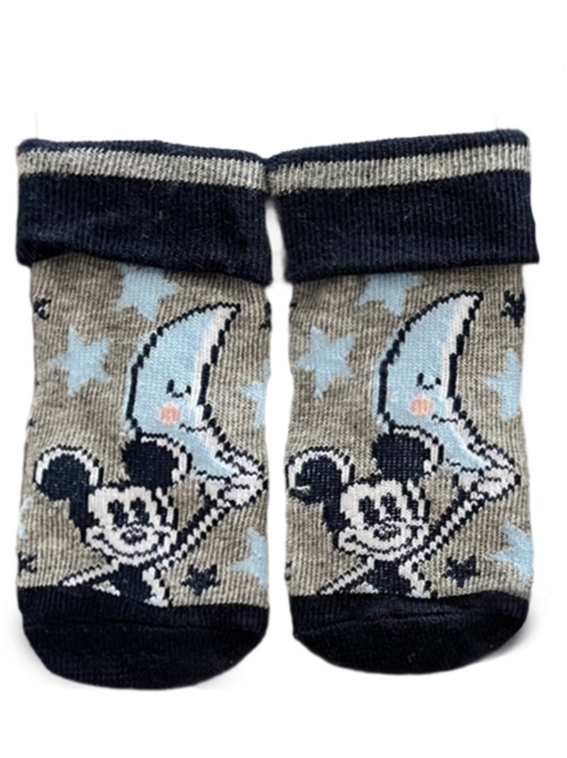 Chaussettes Mickey Les Chatounets Gris Bleu marine - Kiabi