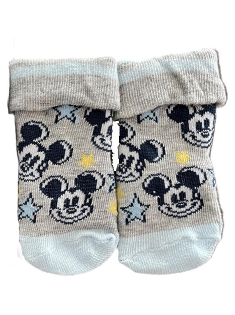 Chaussettes Mickey Les Chatounets Gris Bleu marine - Kiabi