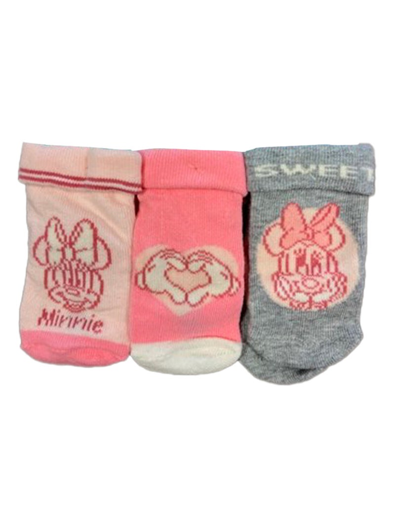 Chaussettes Minnie "Sweet" x3 Les Chatounets Rose - Kiabi