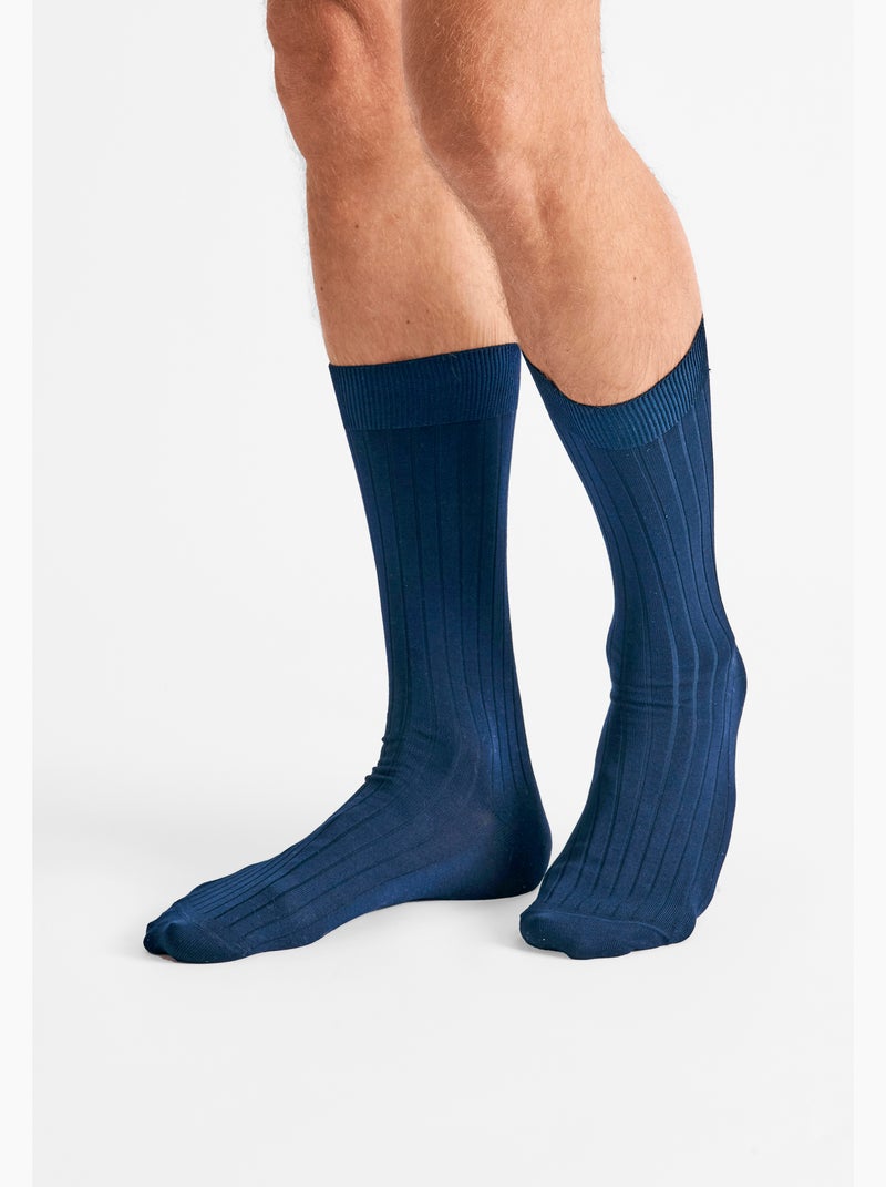 Chaussettes mixtes à base de fil d'Écosse mélangé - Damart Bleu - Kiabi