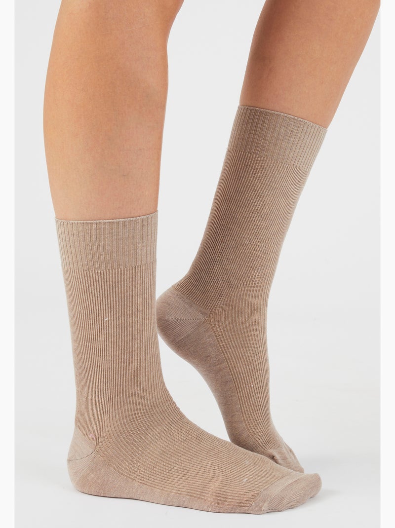 Chaussettes mixtes à base de fil d'Écosse mélangé - Damart Gris - Kiabi