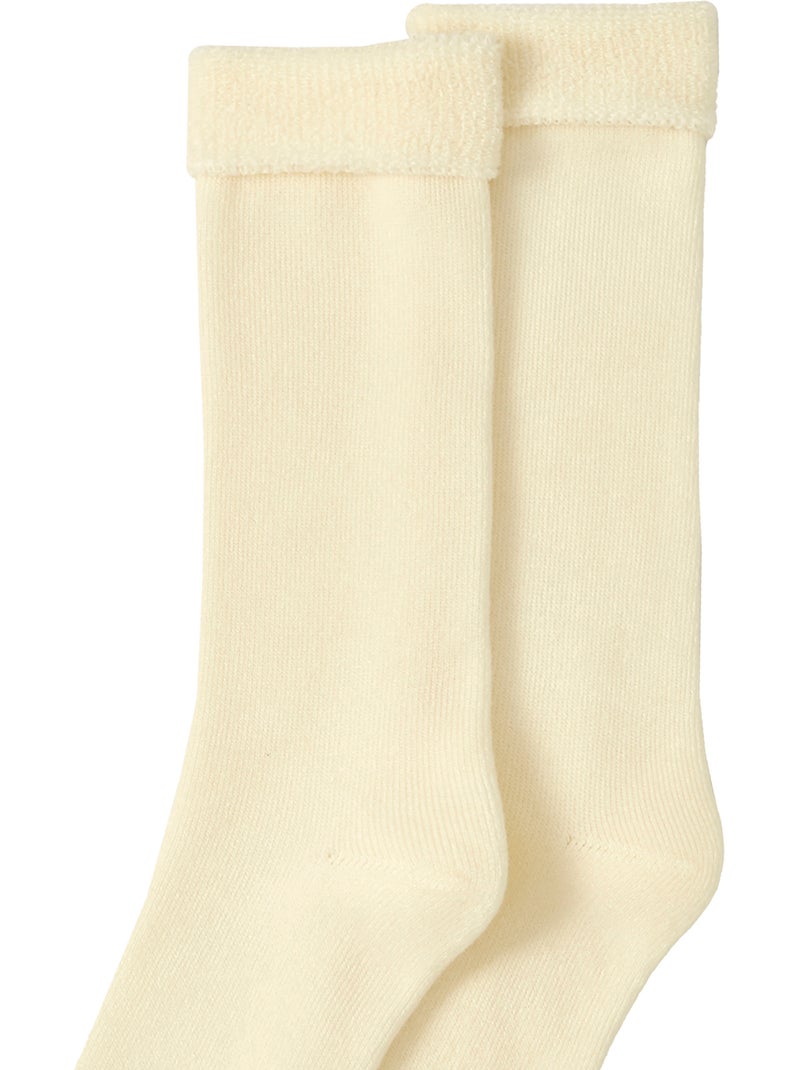 Chaussettes mixtes maille jersey bouclette Thermolactyl - Damart Jaune pâle - Kiabi