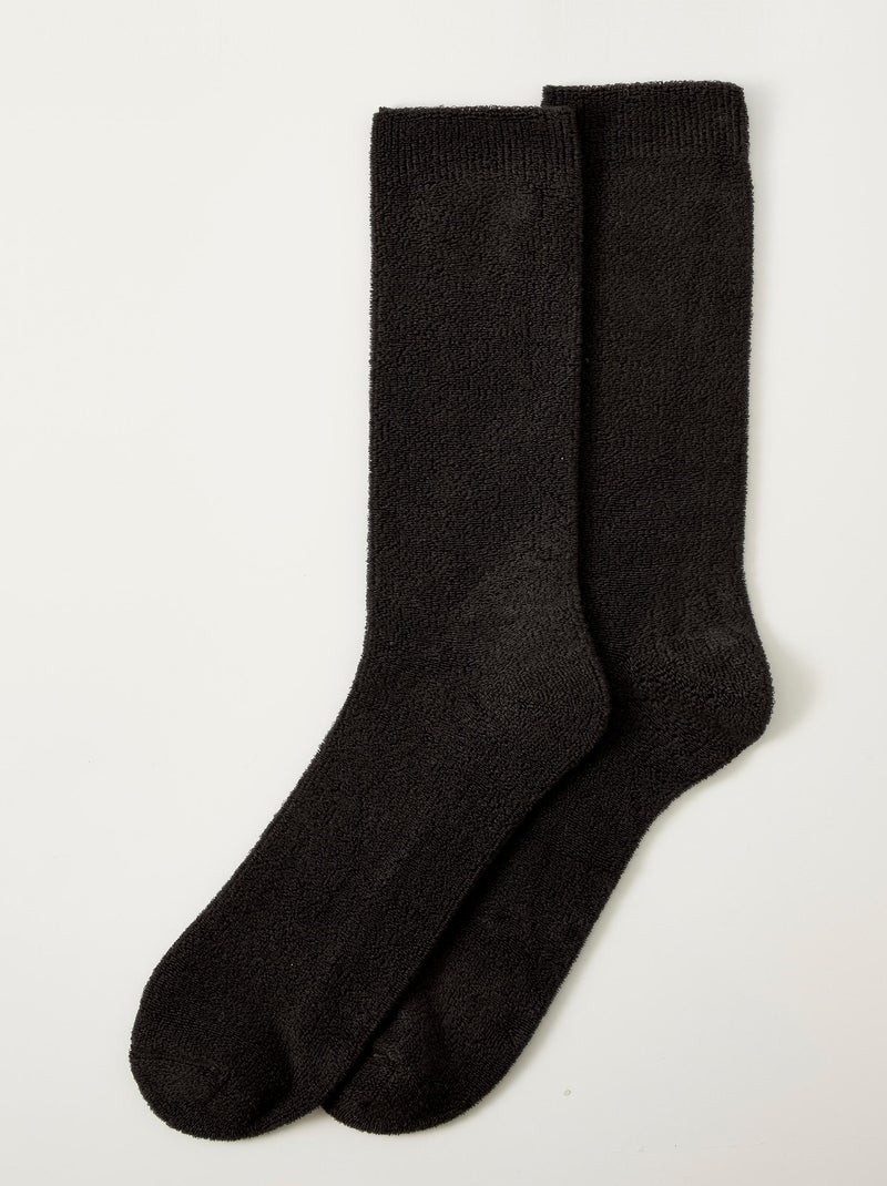 Chaussettes mixtes maille jersey bouclette Thermolactyl - Damart Noir - Kiabi
