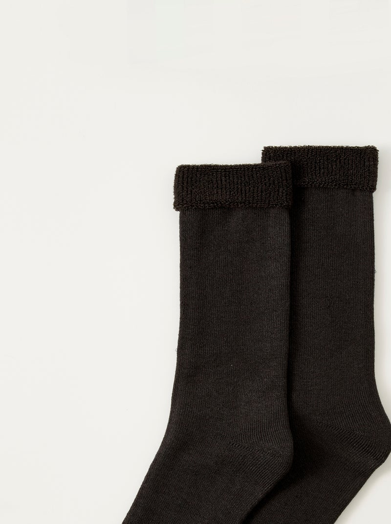 Chaussettes mixtes maille jersey bouclette Thermolactyl - Damart Noir - Kiabi