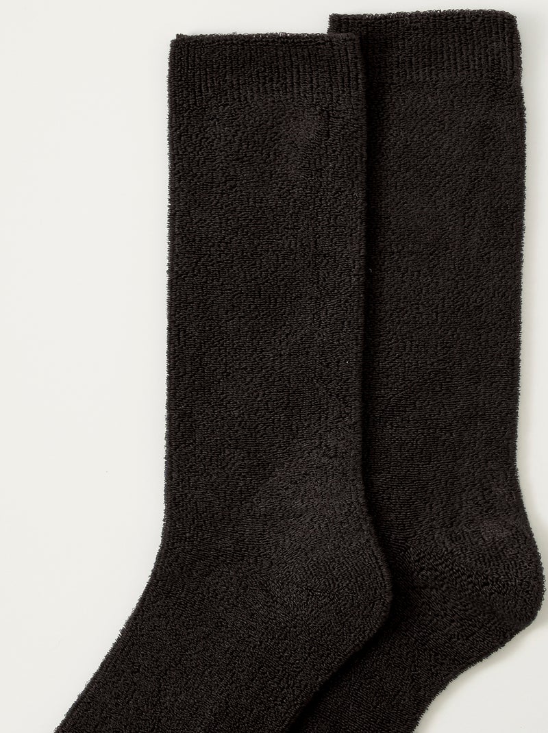Chaussettes mixtes maille jersey bouclette Thermolactyl - Damart Noir - Kiabi