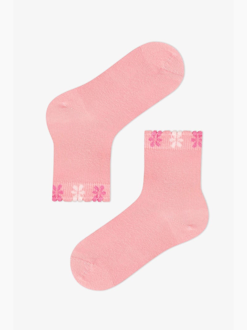 Chaussettes montantes doubles fille à motif lapin carrot chase penti Écru/Rose - Kiabi