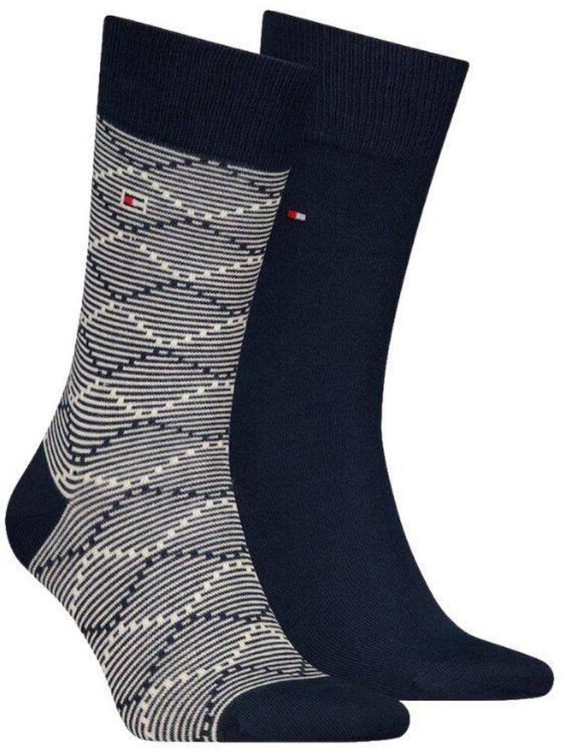 Chaussettes motif/style à motifs - tommy hilfiger Bleu Bleu Blanc - Kiabi