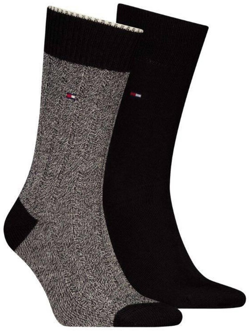 Chaussettes motif/style détail contrasté - tommy hilfiger Blanc Noir - Kiabi