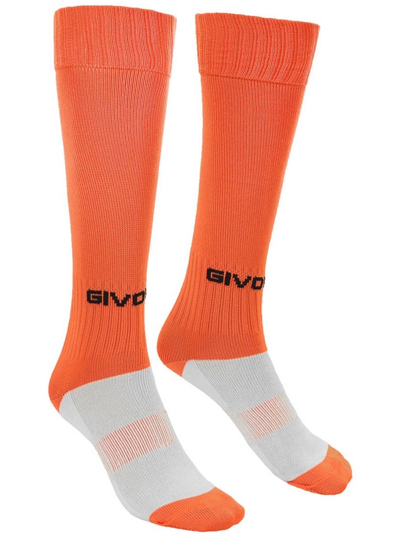 Chaussettes motif/style foot - givova Noir/Orange fluo - Kiabi