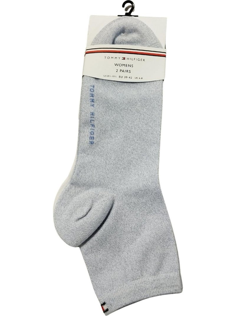 Chaussettes motif/style logo brodé - tommy hilfiger Blanc Bleu - Kiabi