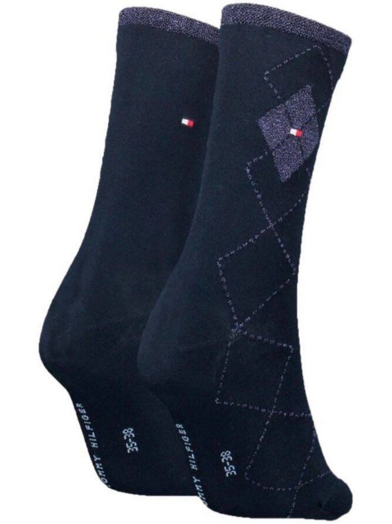 Chaussettes motif/style losange - tommy hilfiger Bleu marine - Kiabi
