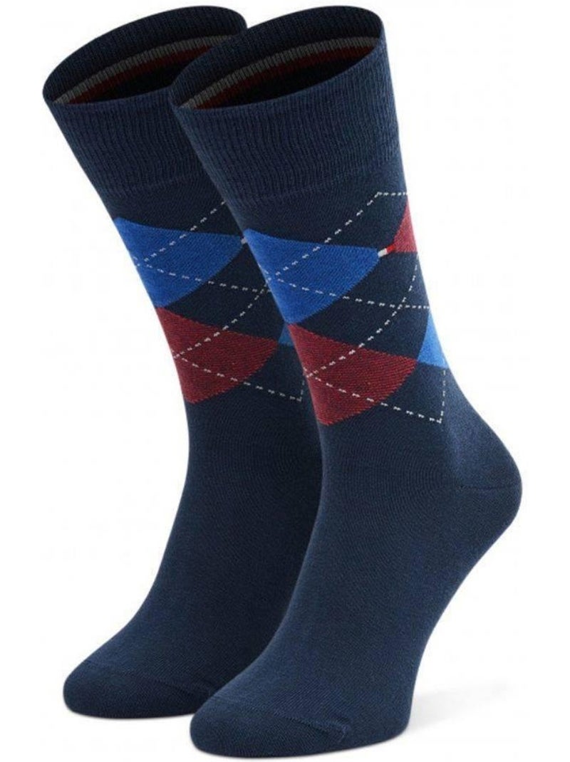 Chaussettes motif/style losange - tommy hilfiger Bleu marine - Kiabi