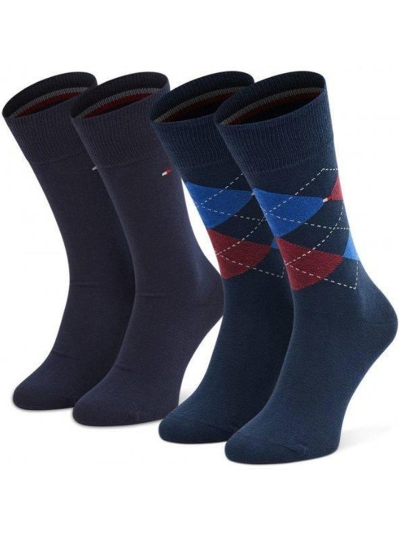 Chaussettes motif/style losange - tommy hilfiger Bleu marine - Kiabi