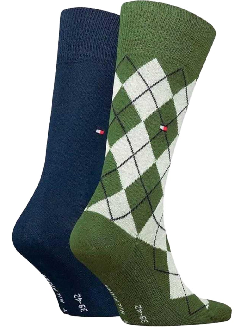 Chaussettes motif/style losange - tommy hilfiger Bleu marine - Kiabi