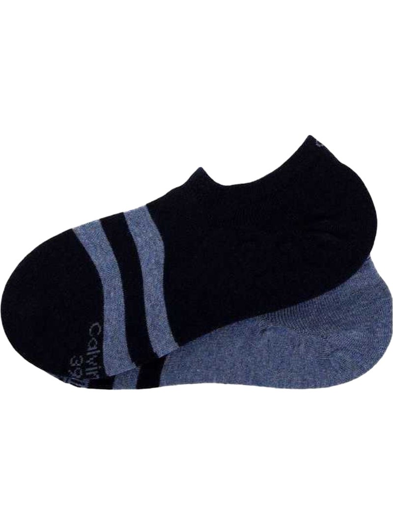 Chaussettes motif/style rayures contrastées - calvin klein Bleu marine - Kiabi