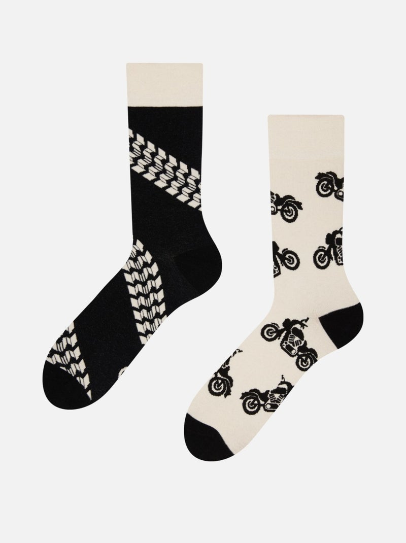 Chaussettes Moto Noir Blanc - Kiabi