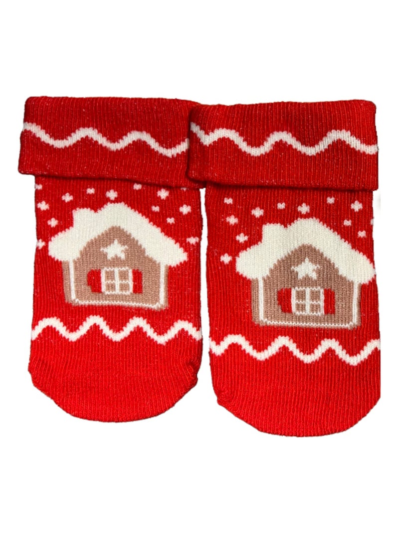 Chaussettes Nuage & Maison x2 Les Chatounets Blanc Rouge - Kiabi