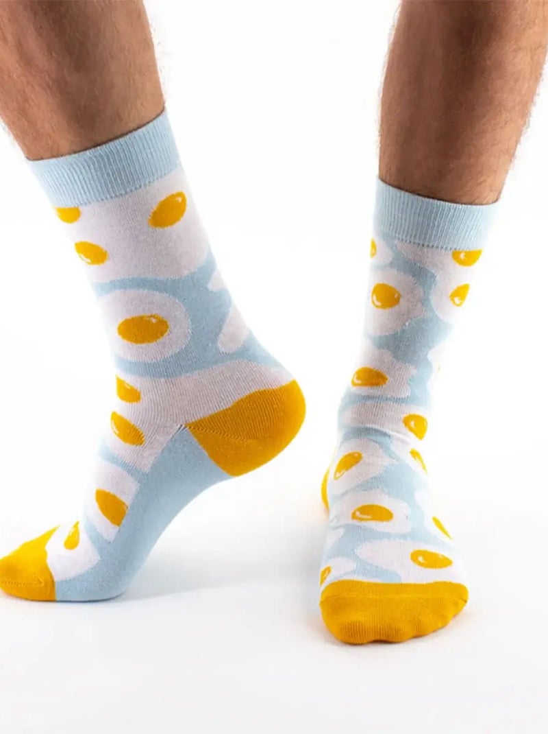 Chaussettes Oeuf | Titeschaussettes Bleu Jaune Blanc - Kiabi