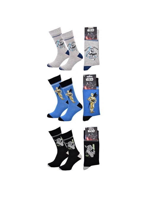 Chaussettes Pack Cadeaux Homme LICENCE - Pack de 3 - Kiabi Chaussettes Pack Cadeaux Homme LICENCE - Pack de 3 - Kiabi