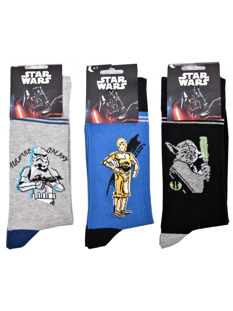 Chaussettes Pack Cadeaux Homme LICENCE - Pack de 3 Gris Bleu Noir - Kiabi