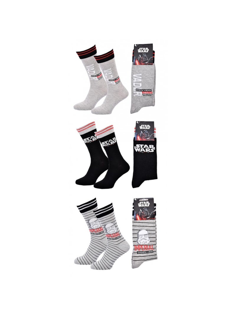 Chaussettes Pack Cadeaux Homme LICENCE - Pack de 3 Gris Noir Gris - Kiabi