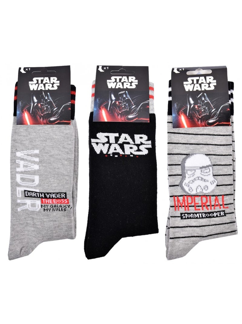 Chaussettes Pack Cadeaux Homme LICENCE - Pack de 3 Gris Noir Gris - Kiabi