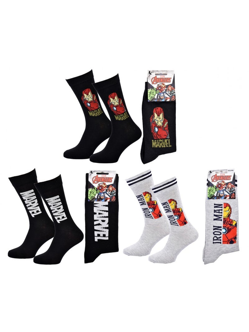 Chaussettes Pack Cadeaux Homme LICENCE - Pack de 3 Gris Noir Noir - Kiabi