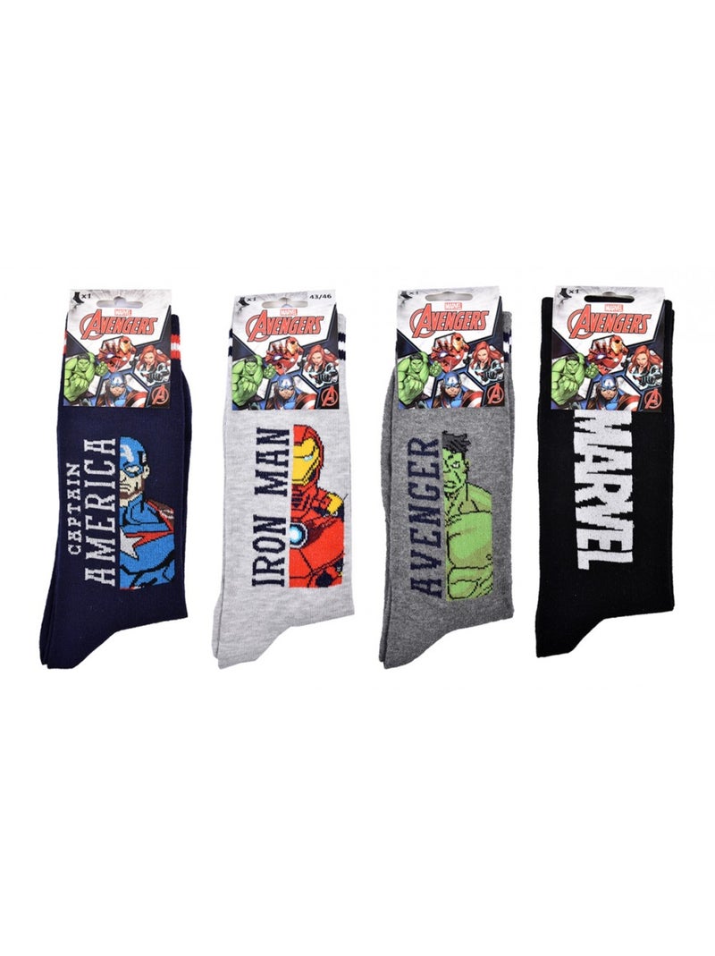 Chaussettes Pack Cadeaux Homme LICENCE - Pack de 4 Bleu Gris anthracite Noir - Kiabi