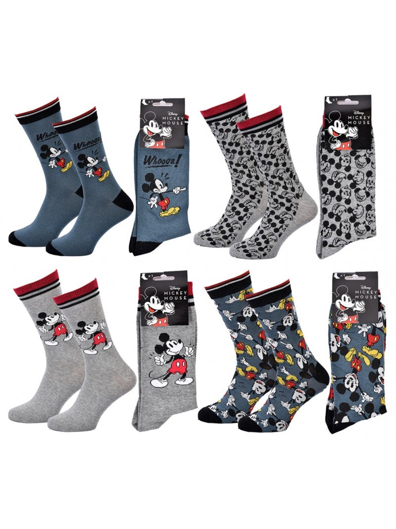 Chaussettes Pack Cadeaux Homme LICENCE - Pack de 4 Bleu Multicolore Gris - Kiabi