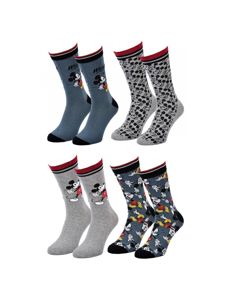 Chaussettes Pack Cadeaux Homme LICENCE - Pack de 4 Bleu Multicolore Gris - Kiabi
