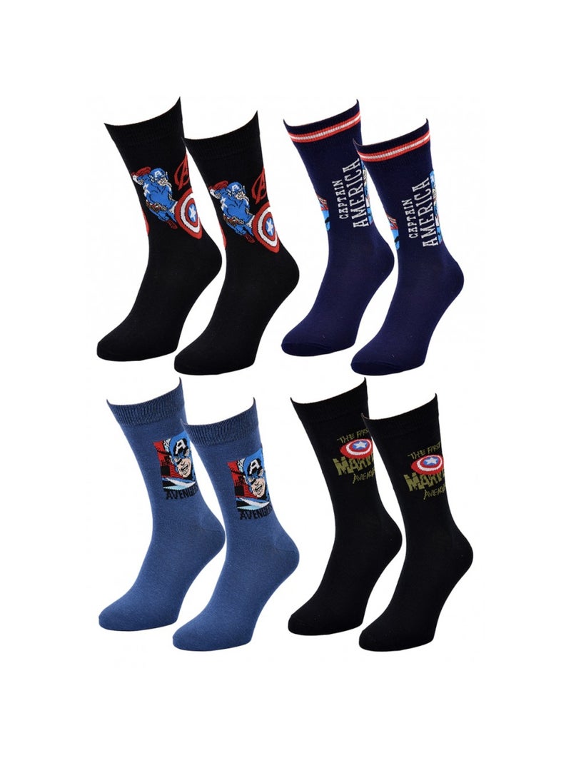 Chaussettes Pack Cadeaux Homme LICENCE - Pack de 4 Bleu Multicolore Noir - Kiabi