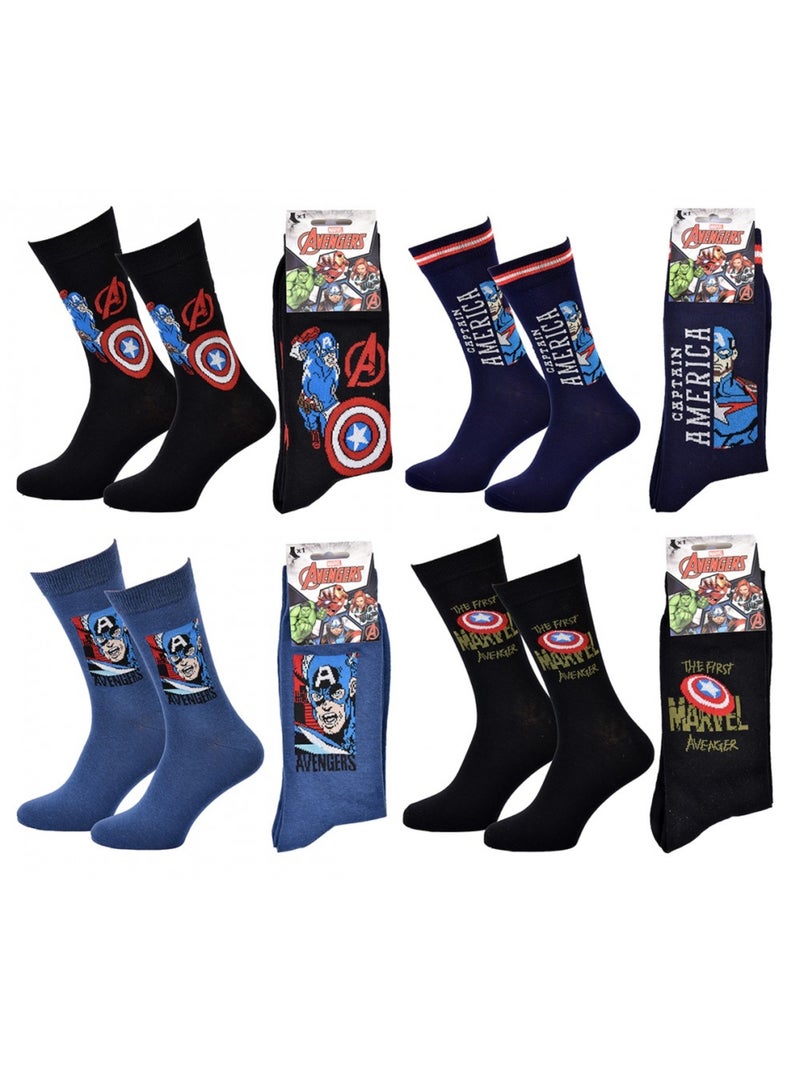 Chaussettes Pack Cadeaux Homme LICENCE - Pack de 4 Bleu Multicolore Noir - Kiabi