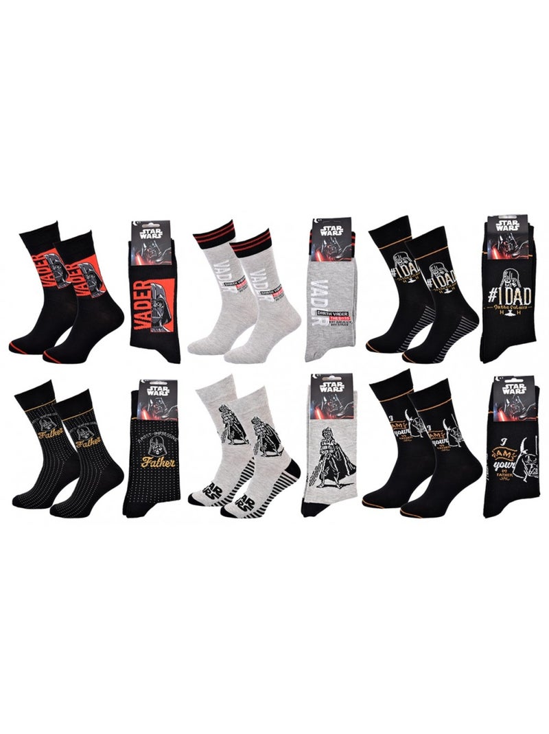Chaussettes Pack Cadeaux Homme LICENCE - Pack de 6 Noir Gris Noir - Kiabi