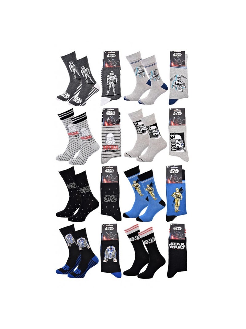 Chaussettes Pack Cadeaux Homme LICENCE - Pack de 8 Gris Multicolore Noir - Kiabi