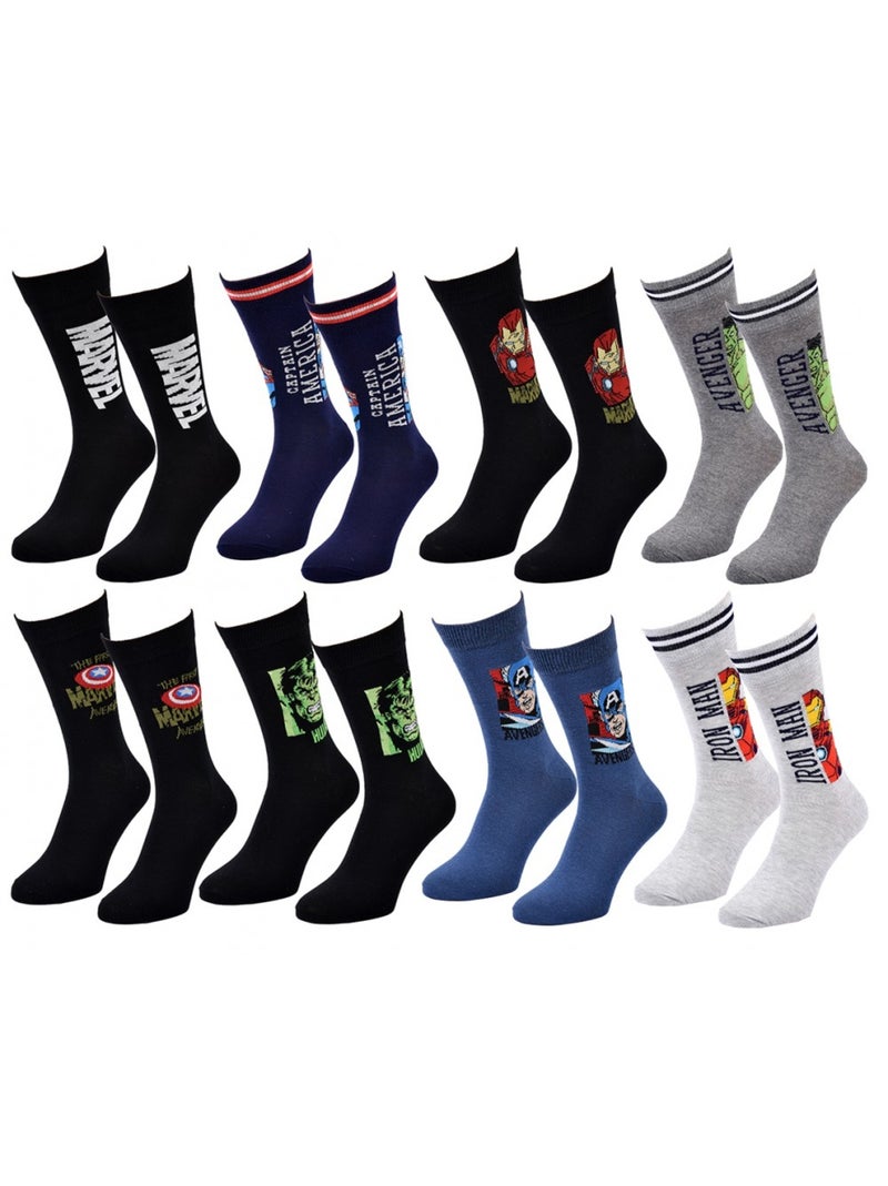 Chaussettes Pack Cadeaux Homme LICENCE - Pack de 8 Noir Multicolore Bleu - Kiabi