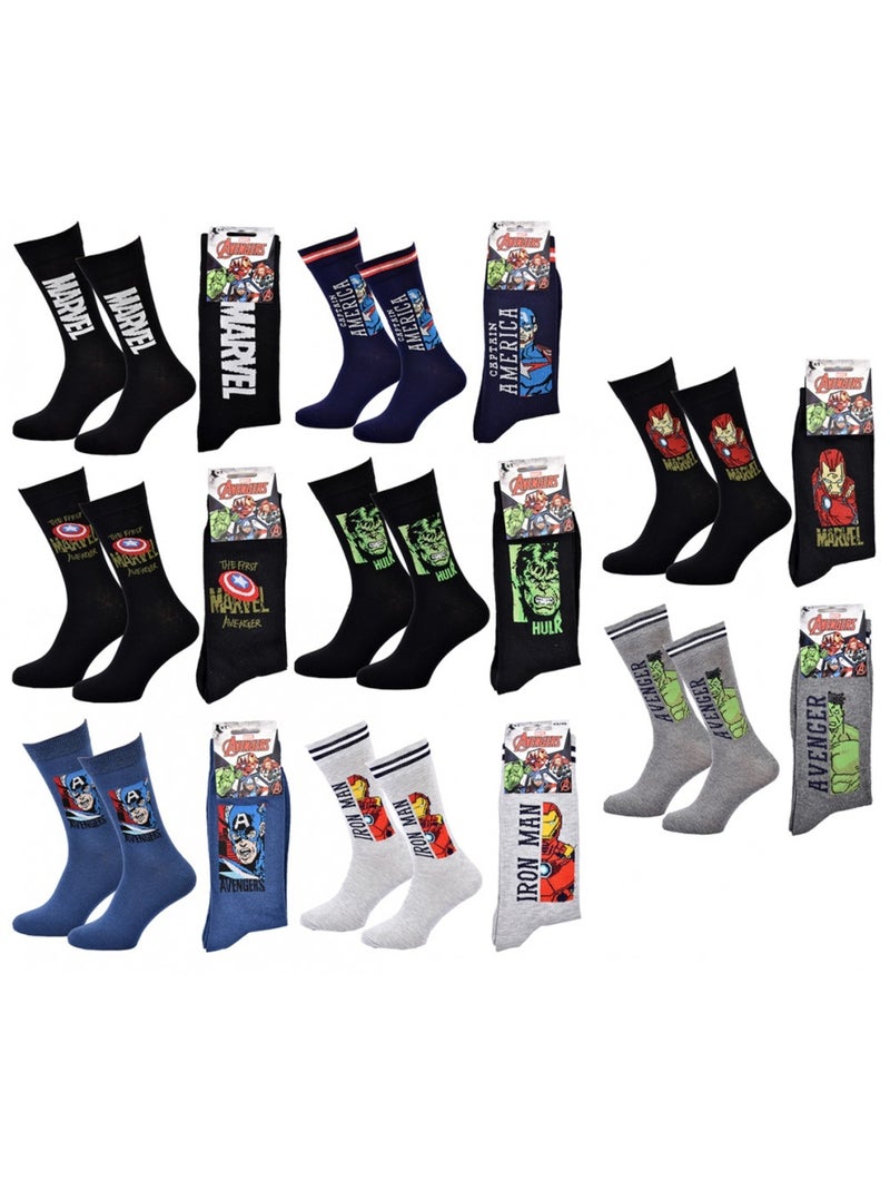 Chaussettes Pack Cadeaux Homme LICENCE - Pack de 8 Noir Multicolore Bleu - Kiabi