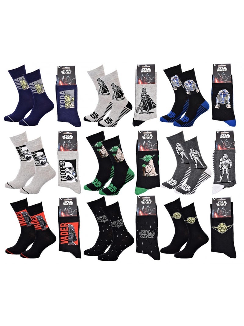 Chaussettes Pack Cadeaux Homme LICENCE - Pack de 9 Noir Multicolore Bleu - Kiabi