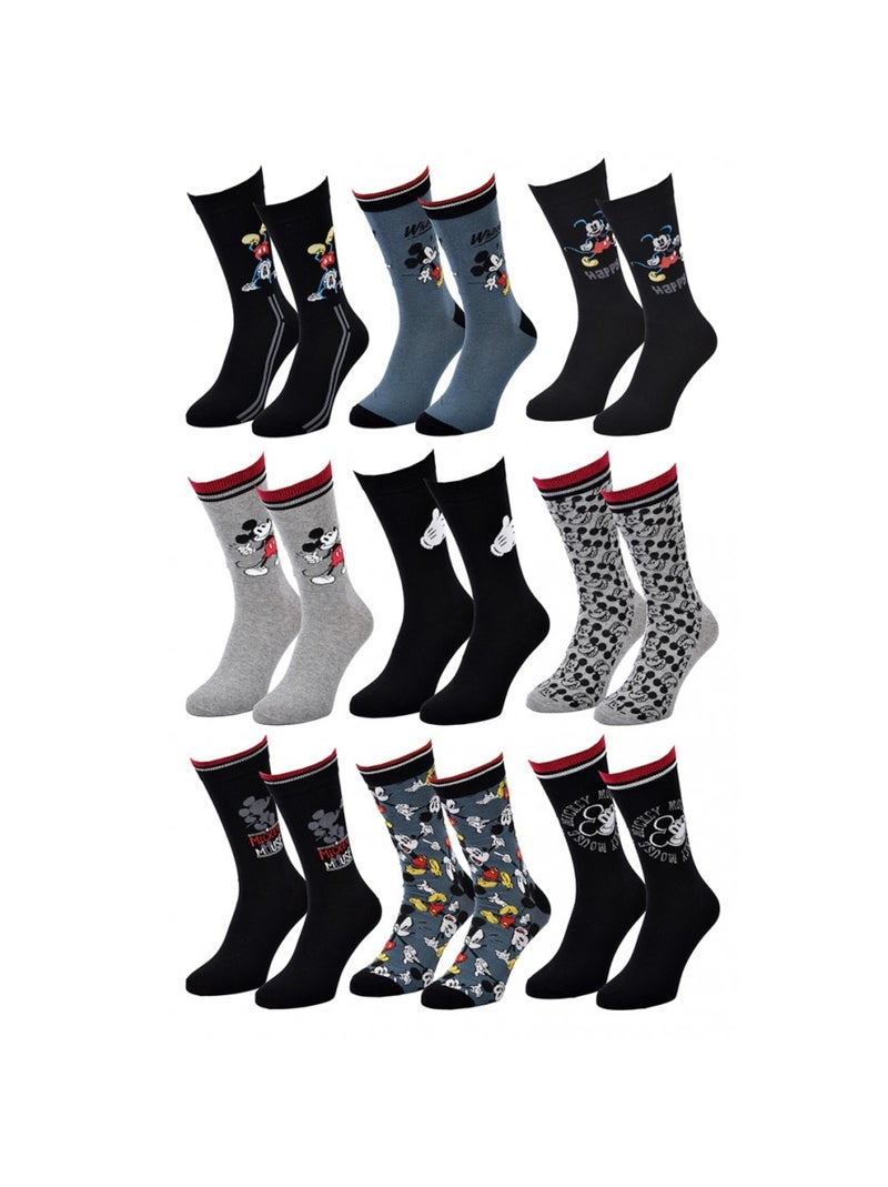 Chaussettes Pack Cadeaux Homme LICENCE - Pack de 9 Noir Multicolore Gris - Kiabi