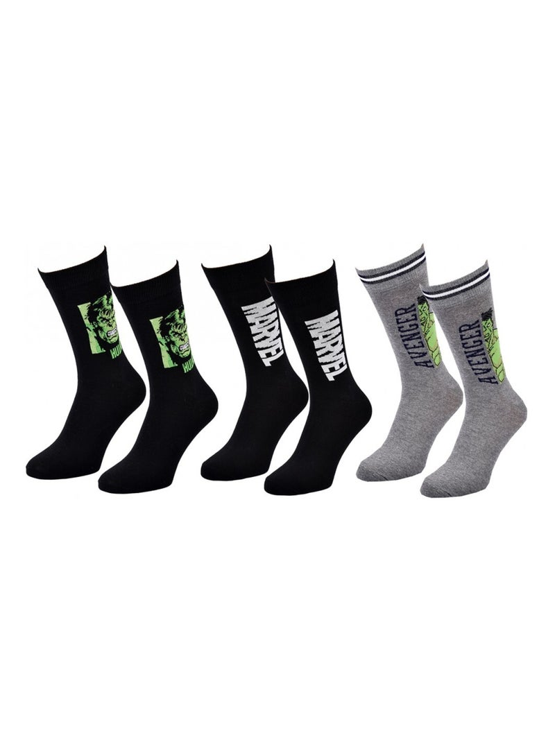 Chaussettes Pack Cadeaux Homme MARVEL AVENGERS - Pack de 3 Noir Noir Gris - Kiabi