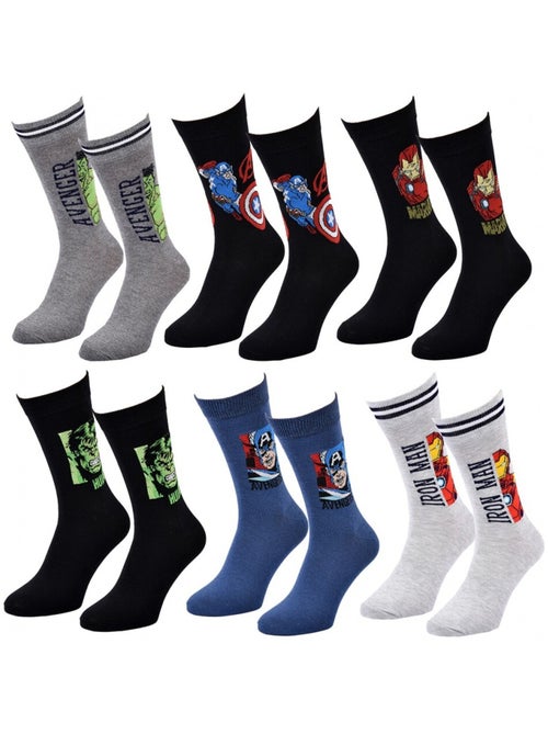 Chaussettes Pack Cadeaux Homme MARVEL AVENGERS - Pack de 6 - Kiabi