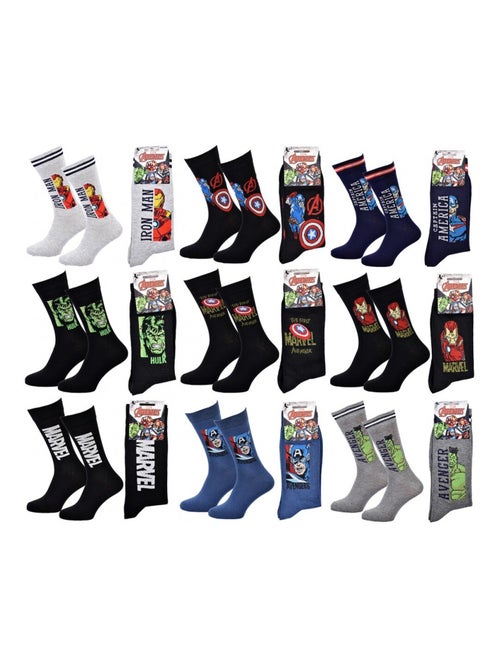 Chaussettes Pack Cadeaux Homme MARVEL AVENGERS - Pack de 9 - Kiabi